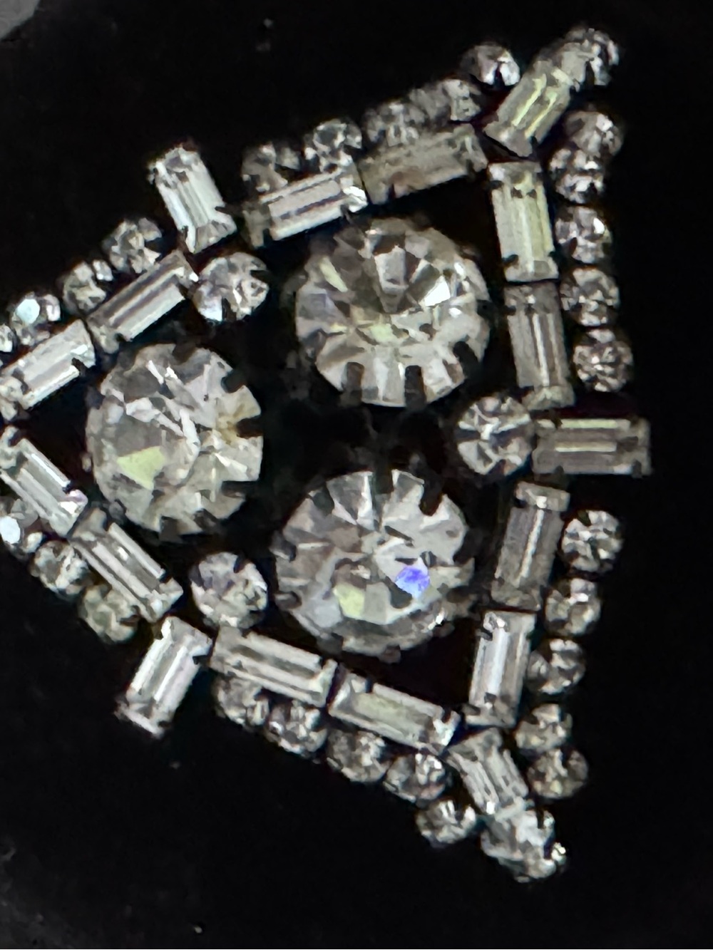 Clear Crystal Triangle Cluster Brooch - Elegant Silver-Tone Accent